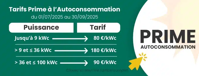 Tarif Prime à l'Autoconsommation - Juillet 2025 par Libow